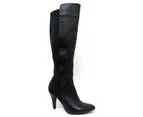 Spot On Womens High Heeled Leg Boots (Black) - KM327