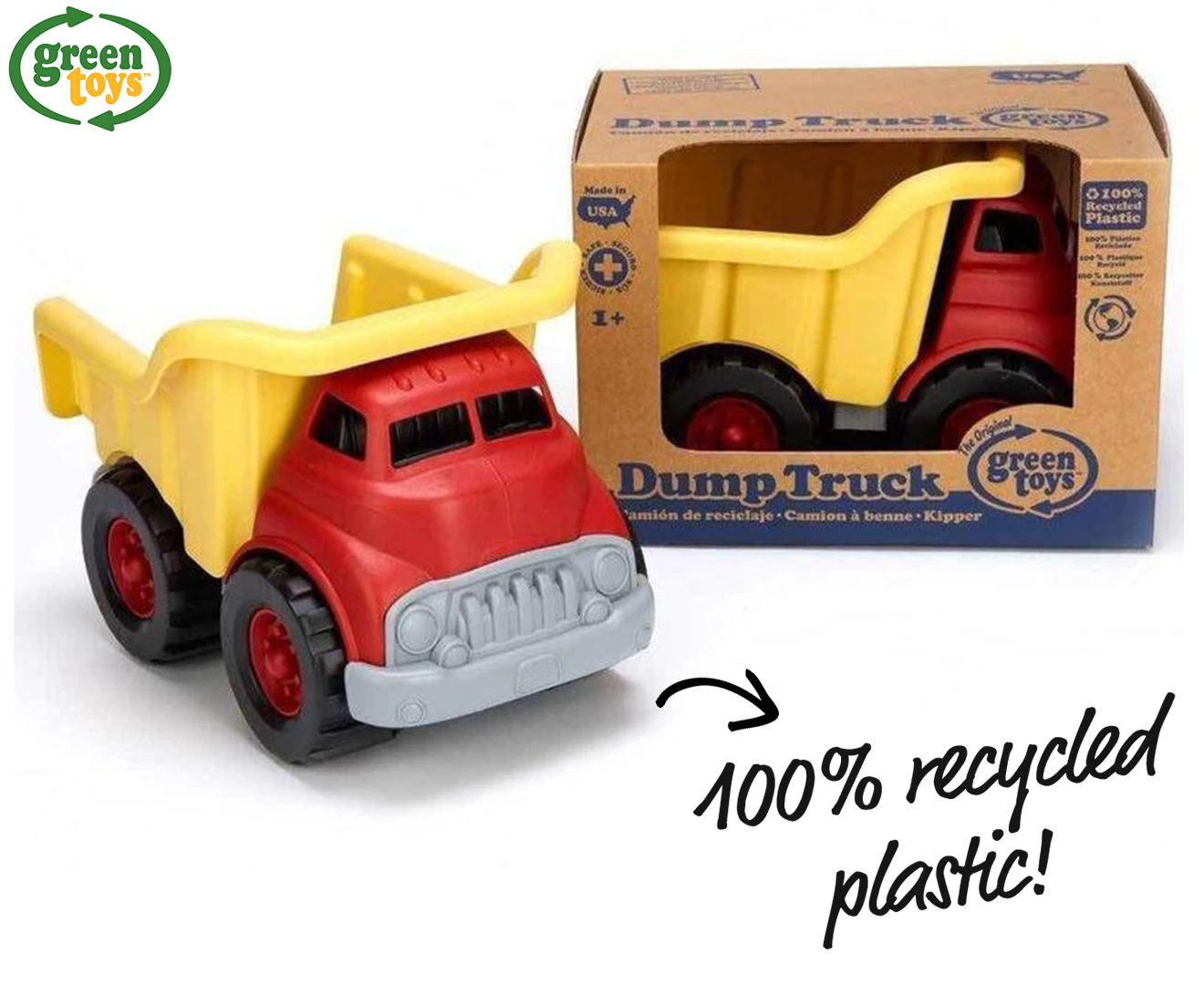 Green Toys Dump Truck Kids/Childrens Fun Toy Hauling Vehicle Playset 1+