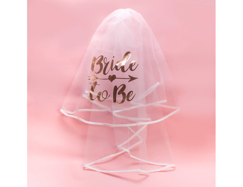 Bride To Be Veil - Rose Gold/Clear