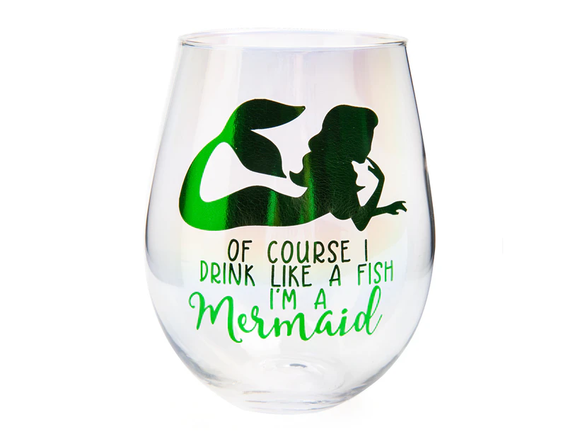 Drink like a Mermaid Tallulah Aurora Stemless Wine Glass