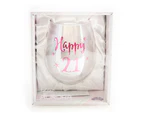 Happy 21 Tallulah Aurora Stemless Wine Glass