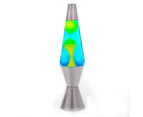 Diamond Lava Motion Lamp - Yellow and Blue with Silver Stand