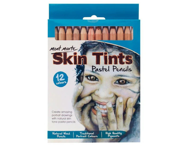 Mont Marte Pastel Pencils 12-Pack - Skin Tints
