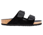 Birkenstock Unisex Arizona Natural Leather Regular Fit Sandals - Black/Asphalt Black