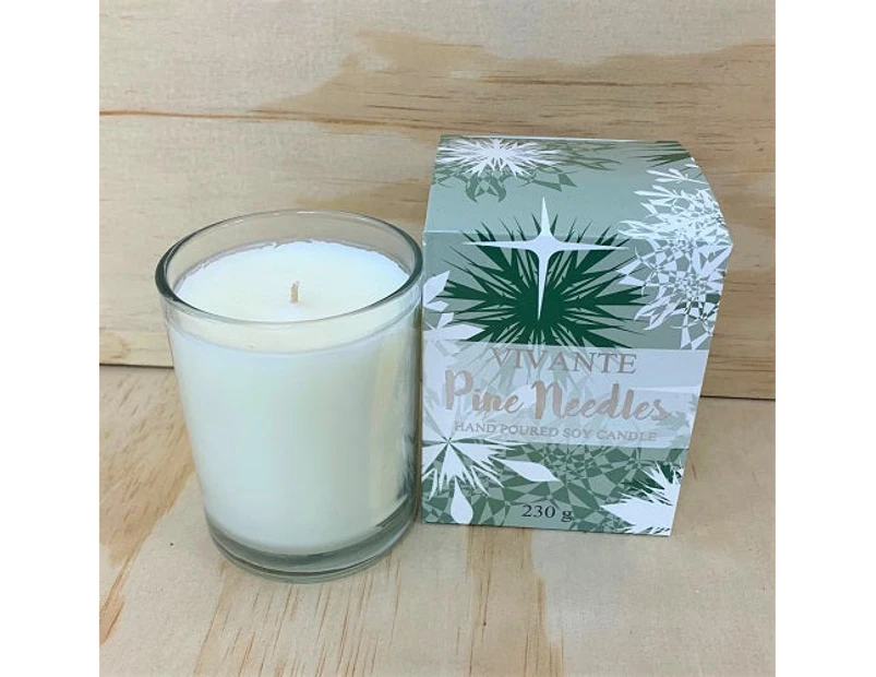 Scents of Christmas Hand Poured Essential Oil Soy Blend Candle 230g - Christmas, Gingerbread, Pine Needles and Sugar Plum - Christmas Gift - Pine Needles