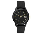 Lacoste Women's 36mm 12.12 Silicone Watch - Black/Gold