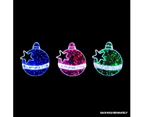 Christmas LED Motif Tinsel Filled Baubles 74x82cm Indoor/Outdoor - Green White