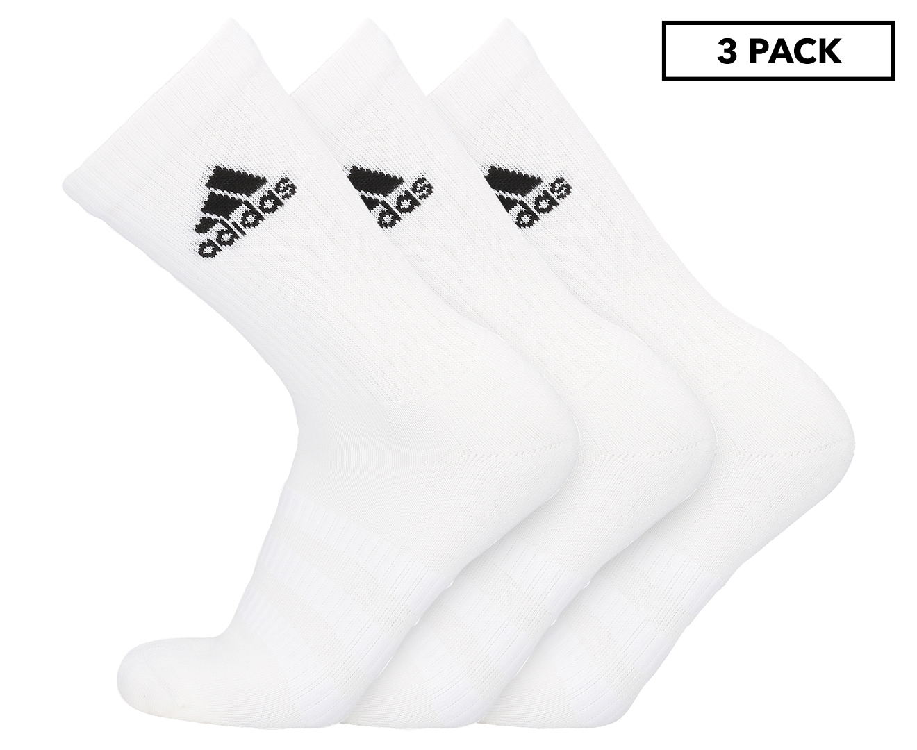 Adidas Men's Cushioned Crew Sock 3-Pack - White | Catch.co.nz