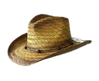 Jacaru 1834 Cowboy Tinted Hat Straw Summer Lovin - Brown