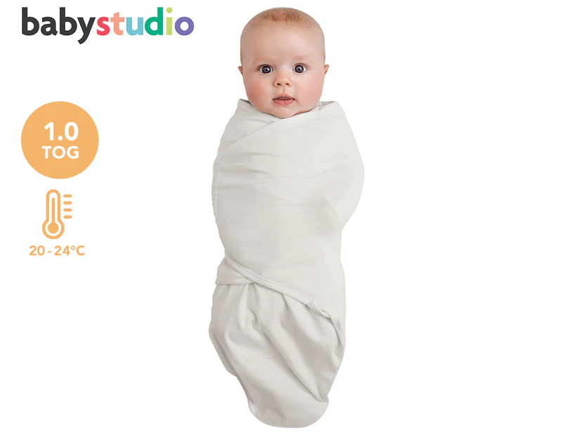 Baby Studio Cotton 1.0 Tog Swaddle Wrap - Ivory