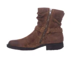 B.O.C Womens Abernath Leather Round Toe Ankle Cowboy Boots