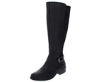 Alfani Womens Kallumm Wide Calf Faux Leather Riding Boots Black 8.5 Medium (B...
