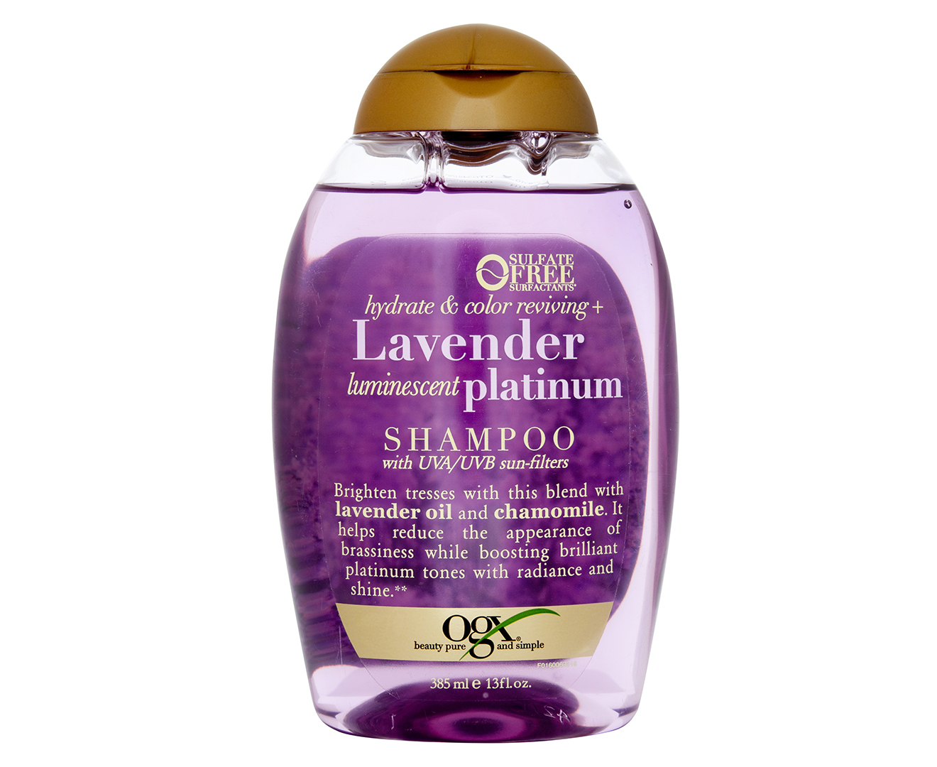 3. OGX Hydrate & Color Reviving + Lavender Luminescent Platinum Shampoo - wide 6