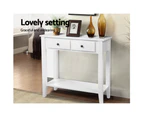 Hallway Console Table Hall Side Entry 2 Drawers Display French White Desk