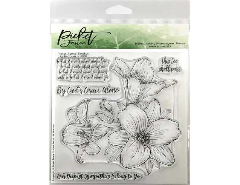 Picket Fence Studios 6 inch X 6 inch Stamp Set Lily Bouquet