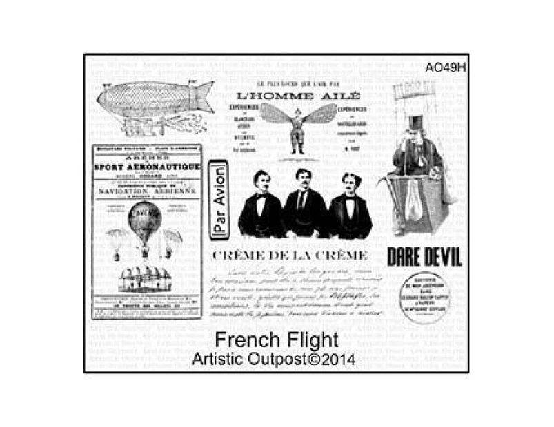 Artistic Outpost Cling Stamp 9In. X 7In. French Flight