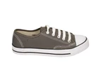 Spot On Womens Low Cut Canvas Lace Up Shoes (Grey) - KM561