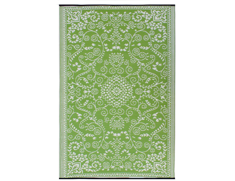 Recycled Plastic Outdoor Rug 240x300 CM Murano Lime and Cream