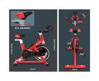Everfit Spin Bike Exercise Bike 03-RD Drink Holder Cycling Fitness Commercial Home Workout Gym Equipment Red