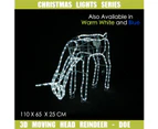 3D LED Christmas Motif 110x65cm Motorised Doe Reindeer Indoor/Outdoor - Warm White
