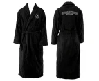 AFL Adults Collingwood Magpies Polyester Dressing Gown / Bath Robe - Black