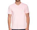 Polo Ralph Lauren Men's V-Neck Tee / T-Shirt / Tshirt - Pink