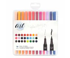 American Crafts - Art Supply Basics Collection - Dual Tip Pens - 24 Pieces