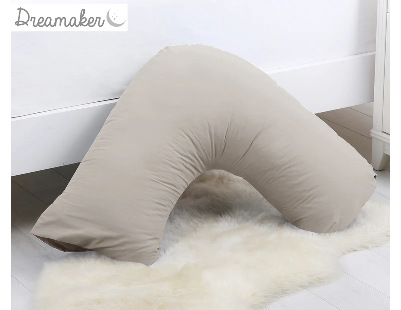 Dreamaker 250TC Plain Dyed V Shape Pillowcase - Stone