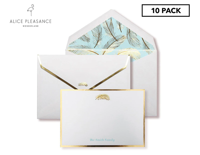 Alice Pleasance Wonderland Feather Lined Correspondence Cards 10-Pack