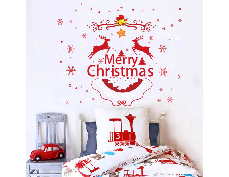 Christmas Deer Decals Wall Sticker (Size:110cm x 112cm)