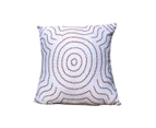 ABORIGINAL Cushion Cover | Red White WATER 50cm Square