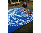 Recycled Plastic Mat | Samoa Aa I Faga Design | 3m Square, Blue & White