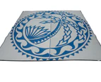 Recycled Plastic Mat | Samoa Aa I Faga Design | 3m Square, Blue & White