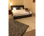 Indoor DENIM & Jute Rug | 1.2 x 1.8m | Natural JUTE & Blue Indigo Carpet PATCHES