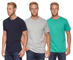 Tommy Hilfiger Men's Classic Crew Neck Tee / T-Shirt / Tshirt 3-Pack - Green/Grey/Black