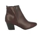 Spot On Womens Heeled Pull On Ankle Boots (Burgundy) - KM331