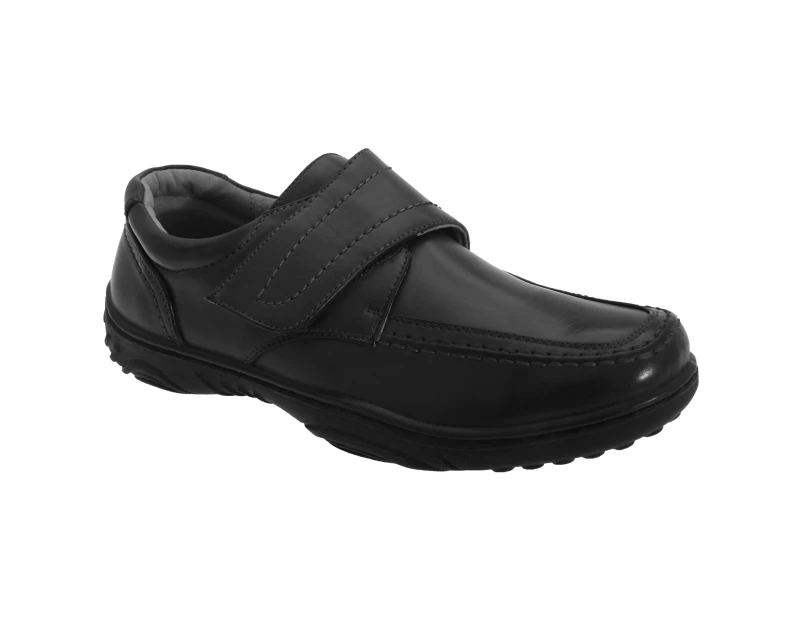 Smart Uns Mens Touch Fastening Casual Shoes (Black) - DF138