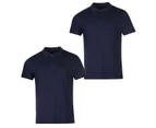 Donnay Mens Two Pack Polo Shirt Classic Fit Tee Top Short Sleeve Button Placket