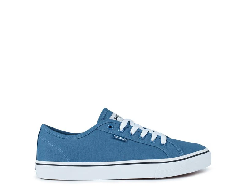 SoulCal Mens Sunrise Lace Up Canvas Lo Shoes Trainers Sneakers Footwear - Blue