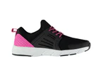 Fabric Kids Monza Junior Trainers Sneakers Running Shoes Lace Up Mesh Upper - Black/Pink