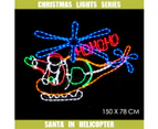 Christmas LED Motif Santa In Chopper Animated Wing Blade 120x76cm Outdoor Display