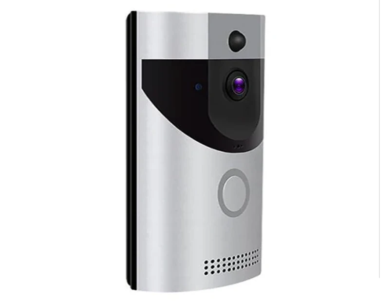 Smart Wireless WiFi Doorbell Video Intercom Doorbell Camera Visual Night Vision Alarm Mobile Phone Remote Control Home Silver