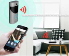 Smart Wireless WiFi Doorbell Video Intercom Doorbell Camera Visual Night Vision Alarm Mobile Phone Remote Control Home Silver