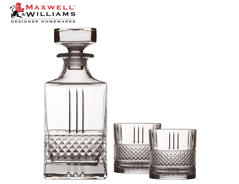 Set of 3 Maxwell & Williams 750mL/270mL Verona Crystal Whisky Set