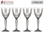 Set Of 4 Maxwell & Williams 180mL Verona Crystal Wine Glasses
