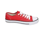 Spot On Childrens/Kids Low Cut Canvas Lace Up Shoes (Red) - KM560