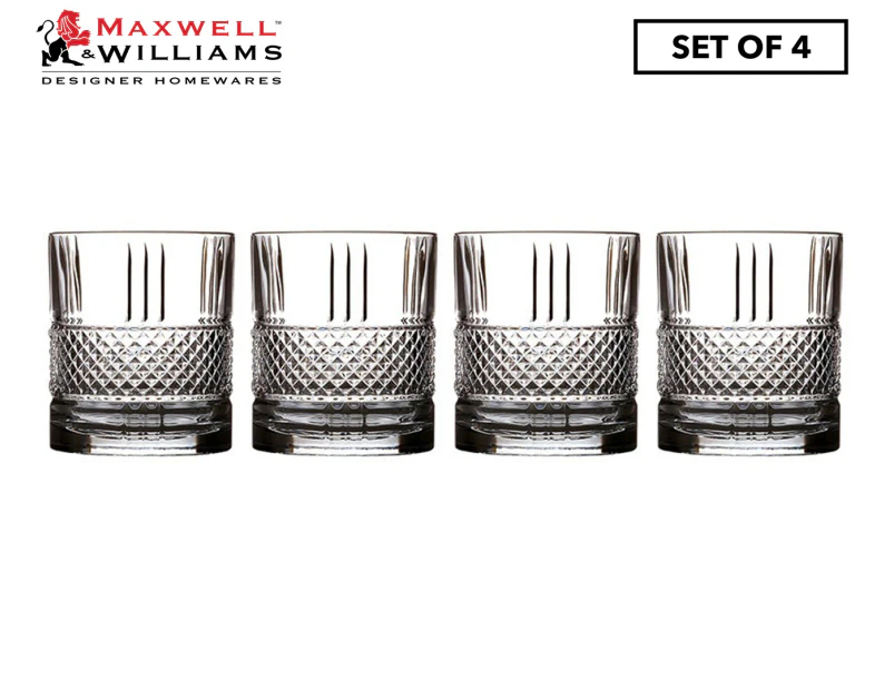 Set Of 4 Maxwell & Williams 270mL Verona Crystal Tumblers