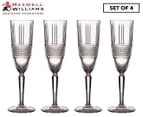 Set Of 4 Maxwell & Williams 150mL Verona Crystal Champagne Flutes 1