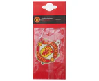 Manchester United FC Official Football Crest Car Air Freshener (White/Red/Yellow) - SG1211