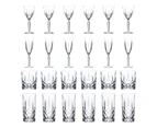 RCR Crystal Orchestra Cut Glass Glassware - Wine Glasses, Champagne Flutes, Whiskey Tumblers and Highball Glasses - 24pc Set